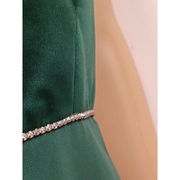 Alfred Angelo Ballgown Formal Green Dress Spaghetti Strap Halter Neck Sz 7/8 - Picture 3 of 12